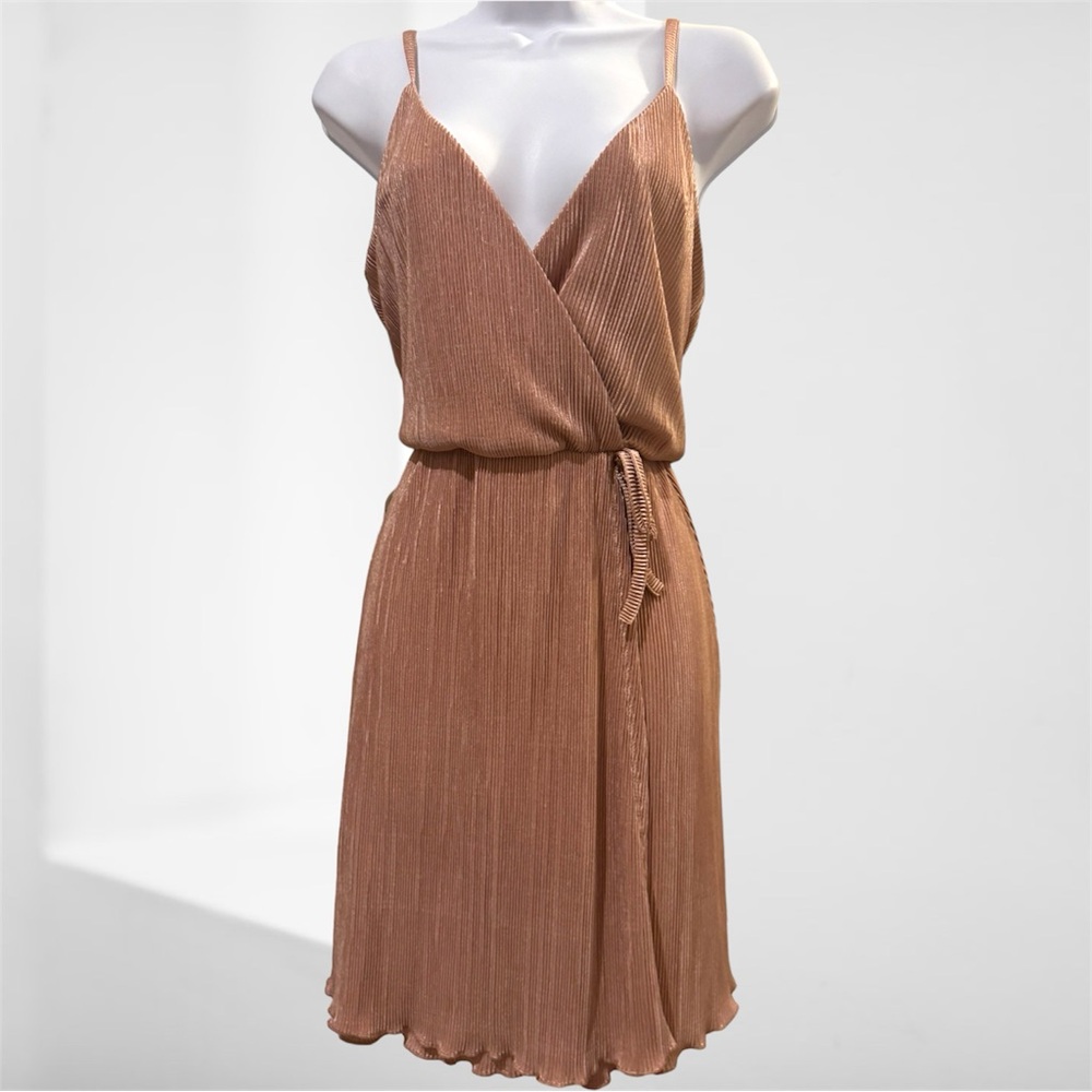 Rose gold with shimmer pleated dress